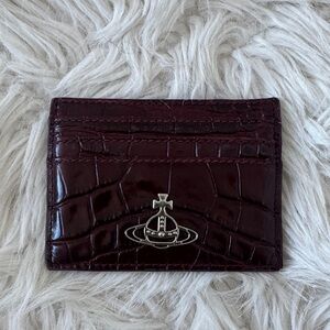 Vivienne Westwood Deep Red Croc-Embossed Card Holder